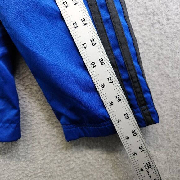 Adidas Windbreaker Jacket Mens M Blue Drive 2 Stowaway Hood Mesh Lined Track - Picture 13 of 15